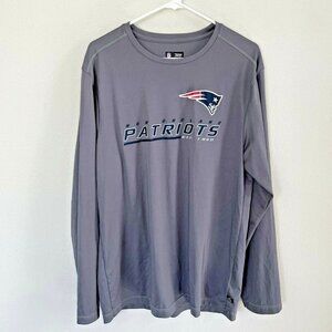 NFL Team Apparel E Systems New England Patriots Shirt Size L Grey Long Sleeves